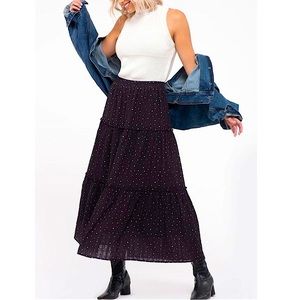 Blu Pepper Polka Dots Maxi Skirt Size L